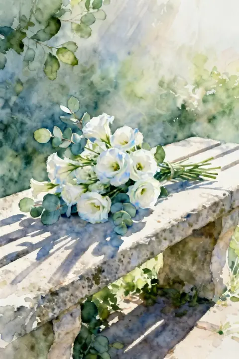 Ilustración watercolor-of-a-bouquet-o para save-the-date