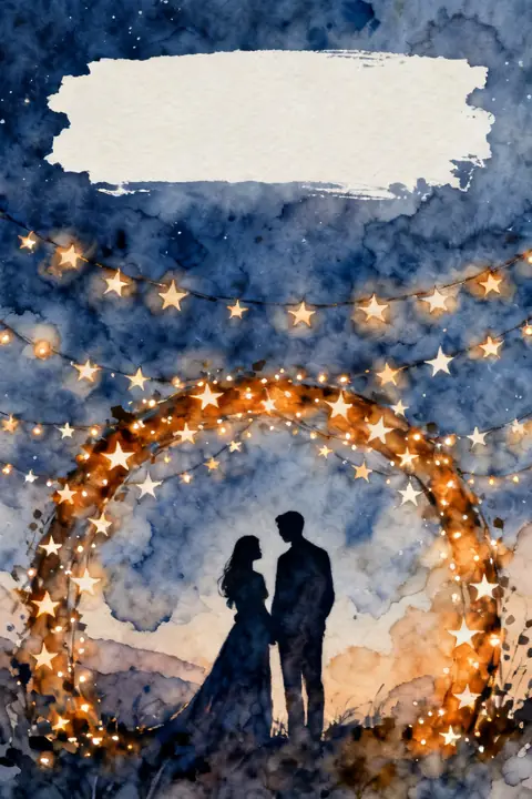 Ilustración watercolor-of-a-couples-s para save-the-date