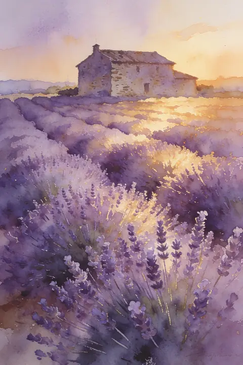 Ilustración watercolor-of-a-lavender- para save-the-date
