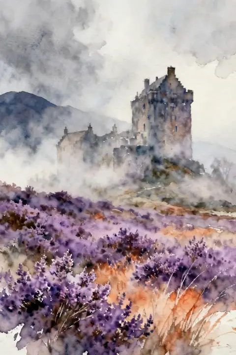 Ilustración watercolor-of-a-scottish- para save-the-date