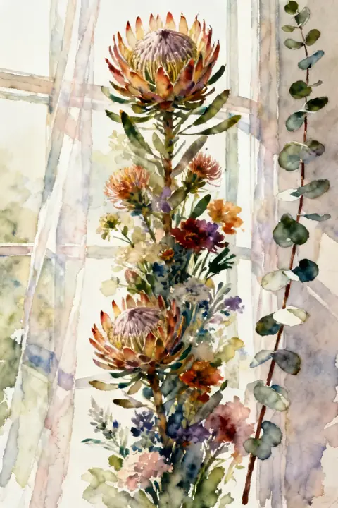 Ilustración watercolor-of-a-vertical- para save-the-date
