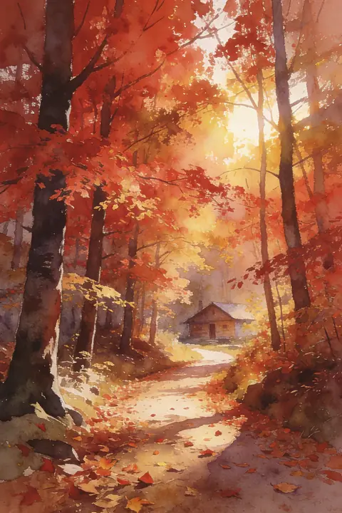 Ilustración watercolor-of-an-autumn-f para save-the-date