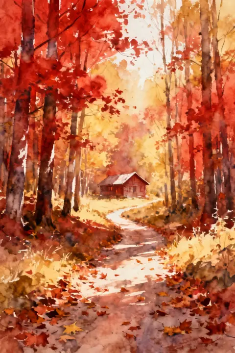 Ilustración watercolor-of-an-autumn-f para save-the-date