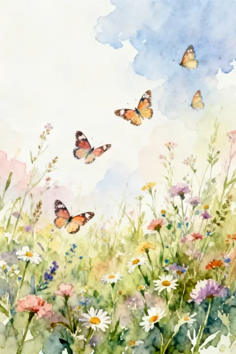 Ilustración watercolor-of-butterflies para save-the-date