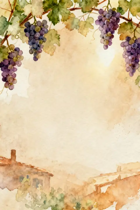 Ilustración watercolor-of-grape-vines para save-the-date