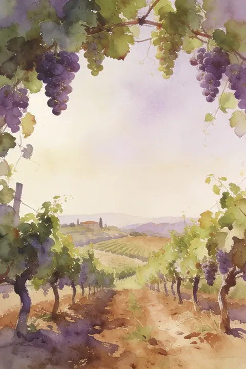 Ilustración watercolor-of-grape-vines para save-the-date