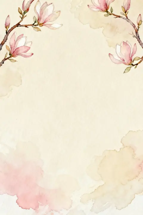 Ilustración watercolor-of-magnolia-br para save-the-date