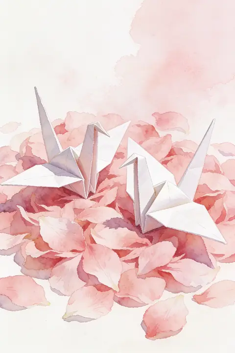 Ilustración watercolor-of-two-paper-c para save-the-date