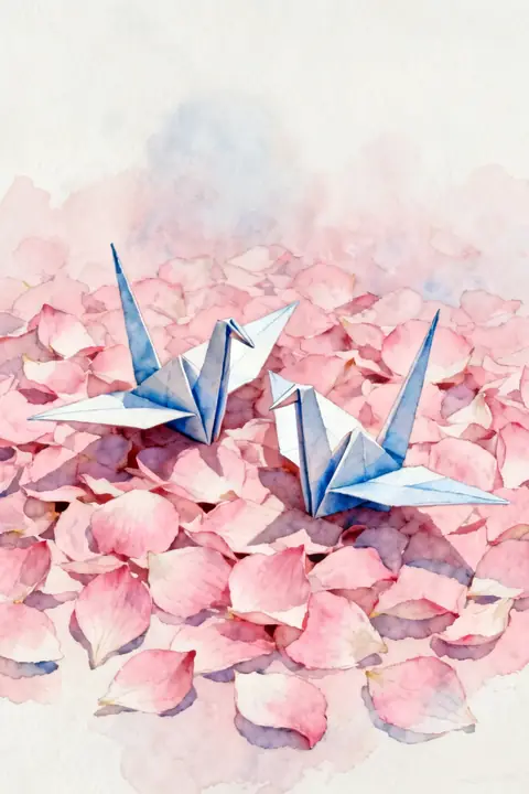 Ilustración watercolor-of-two-paper-c para save-the-date