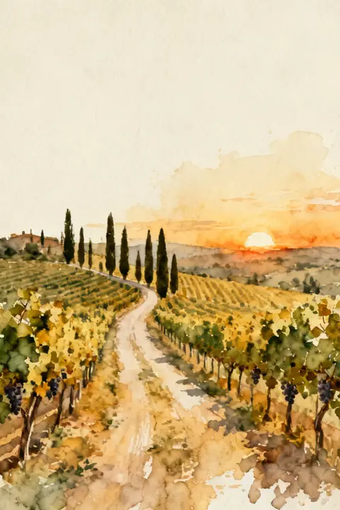 Ilustración watercolor-panoramic-of-a para save-the-date