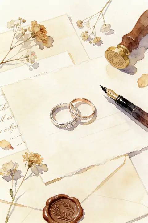 Ilustración watercolor-topdown-of-an- para save-the-date