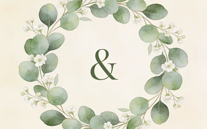 Ilustración botanical-wreath-of-eucal para sobre