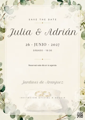 Save the Date para la plantilla Alianzas en Cojín