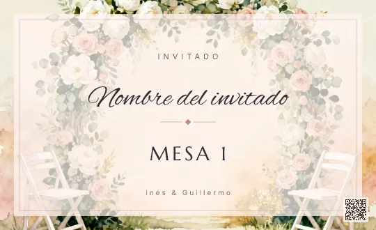 Tarjeta de mesa para la plantilla Arco Floral de Ceremonia