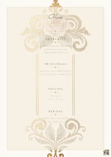 Menú de boda para la plantilla Art Nouveau Rosas