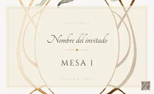 Tarjeta de mesa para la plantilla Art Nouveau Rosas