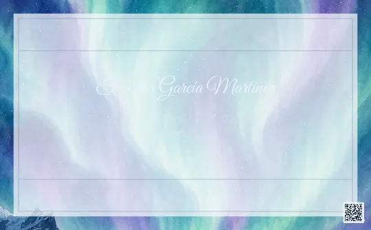 Etiqueta de sobre para la plantilla Aurora Boreal