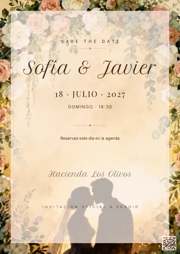 Save the Date para la plantilla Beso bajo el Arco