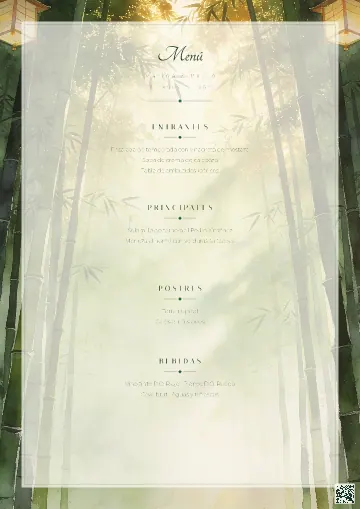 Menú de boda para la plantilla Bosque de Bambú