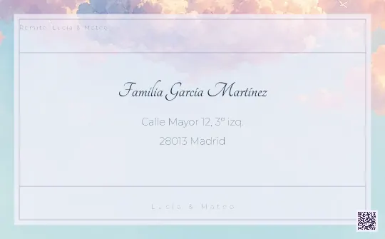 Etiqueta de sobre para la plantilla Castillo en las Nubes