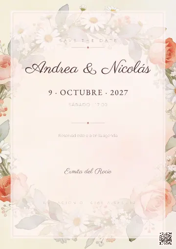 Save the Date para la plantilla Corona de Flores