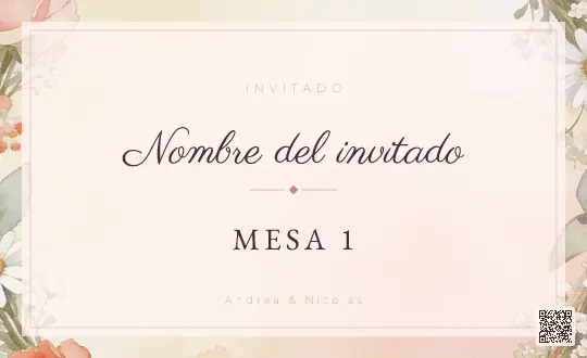 Tarjeta de mesa para la plantilla Corona de Flores