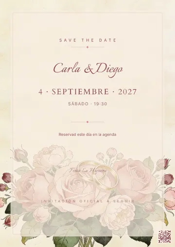 Save the Date para la plantilla Jardín Inglés