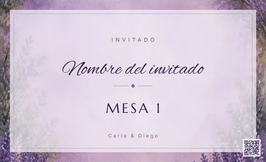 Tarjeta de mesa para la plantilla Lavanda de Provence