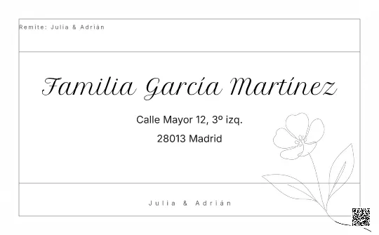 Etiqueta de sobre para la plantilla Line Art