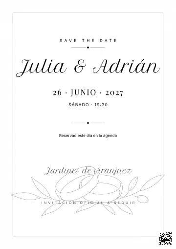 Save the Date para la plantilla Line Art