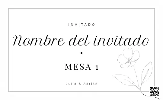 Tarjeta de mesa para la plantilla Line Art