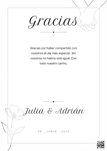 Tarjeta de agradecimiento para la plantilla Line Art
