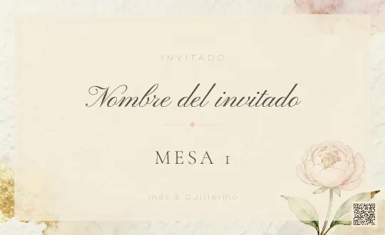 Tarjeta de mesa para la plantilla Peonias Blush