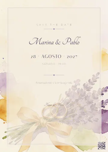 Save the Date para la plantilla Provenzal Lavanda