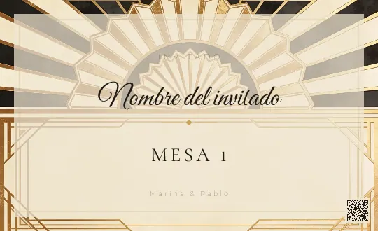 Tarjeta de mesa para la plantilla Rivoli Art Déco