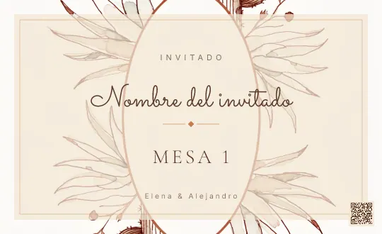 Tarjeta de mesa para la plantilla Terracota Desierto