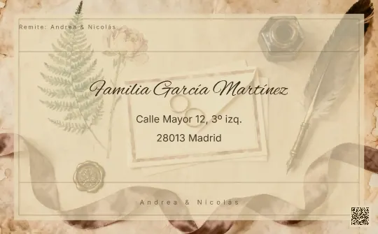 Etiqueta de sobre para la plantilla Vintage Botánico