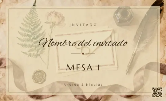 Tarjeta de mesa para la plantilla Vintage Botánico