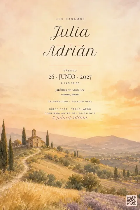 Vista previa de la plantilla Acuarela Toscana