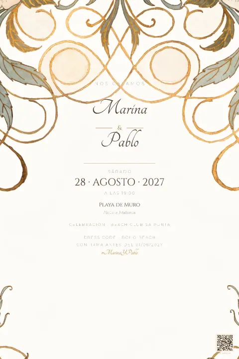Vista previa de la plantilla Art Nouveau Rosas