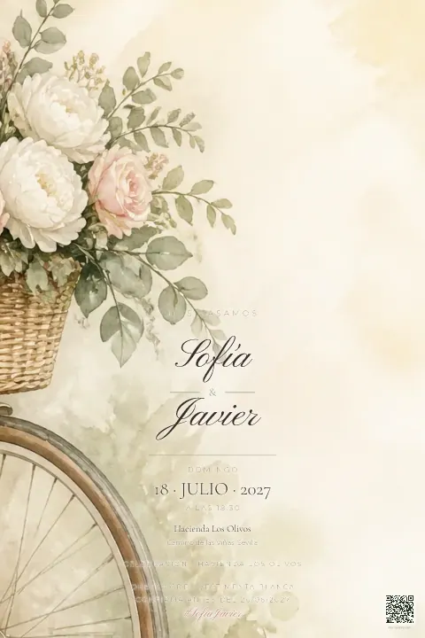 Vista previa de la plantilla Bicicleta de Boda