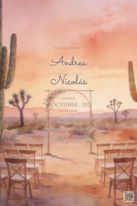 Vista previa de la plantilla Boda en el Desierto