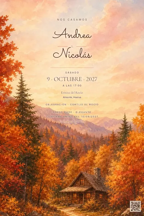 Vista previa de la plantilla Cabaña de Otoño