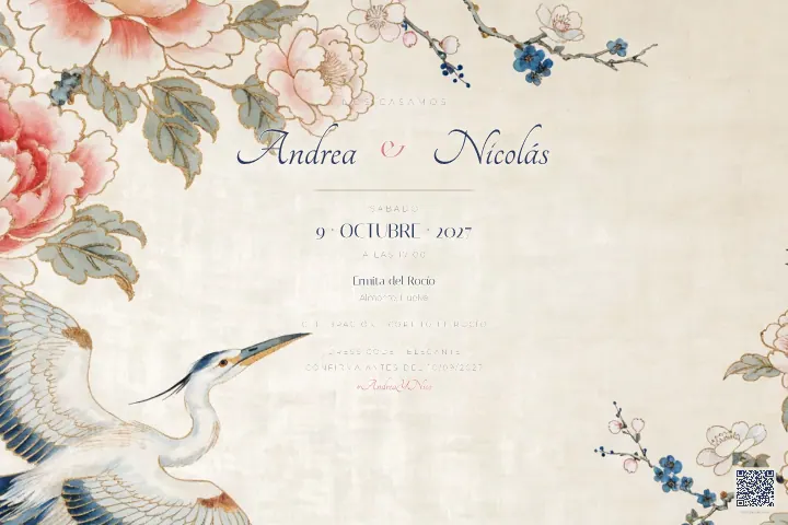 Vista previa de la plantilla Chinoiserie Peonía