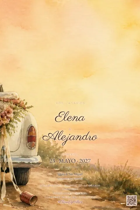 Vista previa de la plantilla Coche "Just Married"