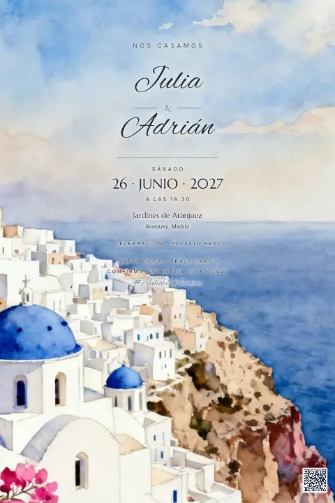 Vista previa de la plantilla Costa de Santorini