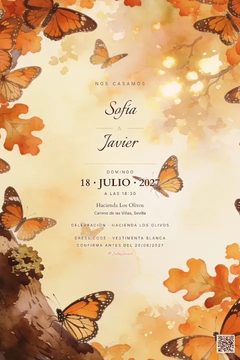 Vista previa de la plantilla Mariposas Monarca