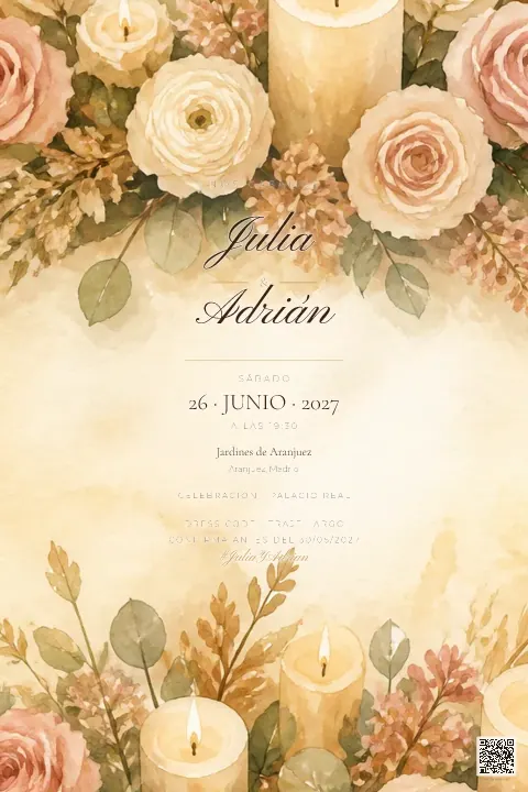 Vista previa de la plantilla Mesa con Velas
