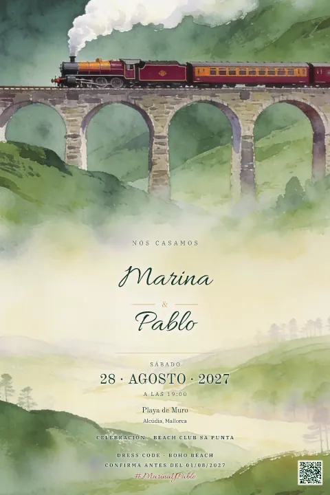 Vista previa de la plantilla Tren a las Montañas